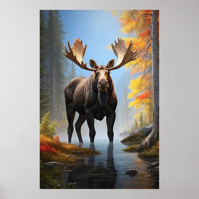 Poster *~* Floresta Natureza do Stream MOOSE Forte AP49 (Frente)