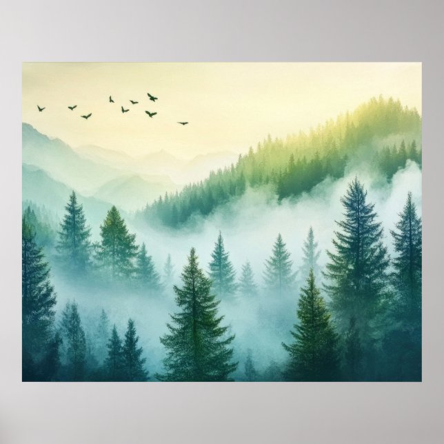 Poster Floresta Nebulosa (Frente)