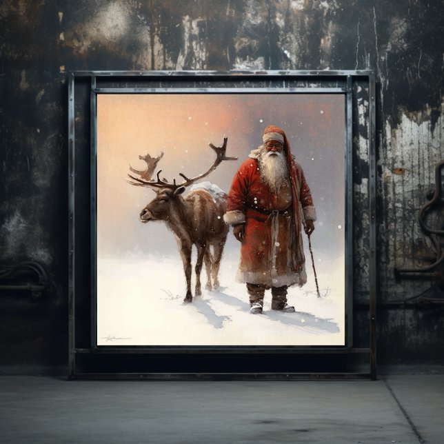 Poster Floresta Negra Papais noeis e Reindeer em Silêncio (Criador carregado)