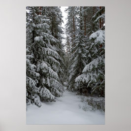 Poster Floresta Perene Nevada Personalizada