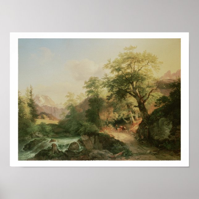 Poster Floresta perto de Viena, 1852 (petróleo na canvas) (Frente)