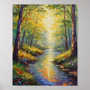 Poster Floresta Sonhadora Estilo Impressionista