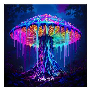 Pôster Floresta Surreal Fantasy Cute Mushroom