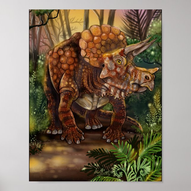 Poster Floresta Triceratops (Frente)