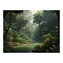 Floresta Tropical Exuberante e Verde Rio da Selva
