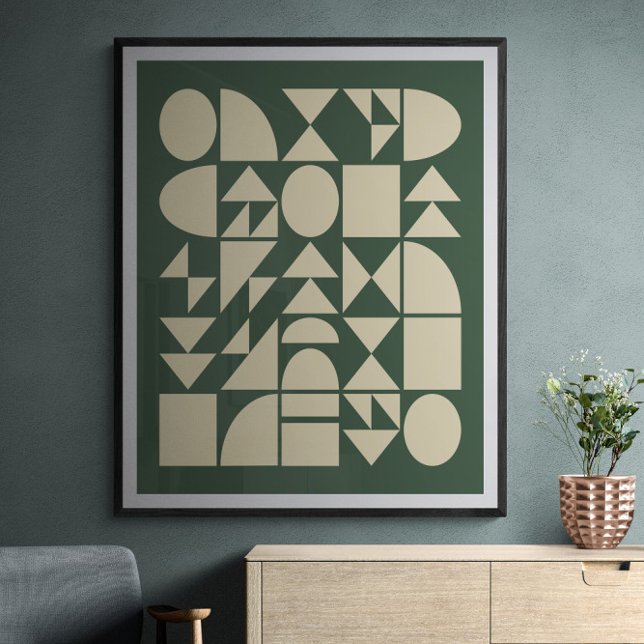 Poster Floresta Verde | Modernas Formas Geométricas (Criador carregado)