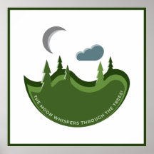 Floresta Verde Na Ilustração Do Luar