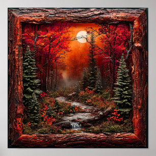 Poster Floresta Vermelha