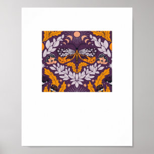 Poster Florestas De Borboleta Whimsigoth - Roxo, Lavanda 