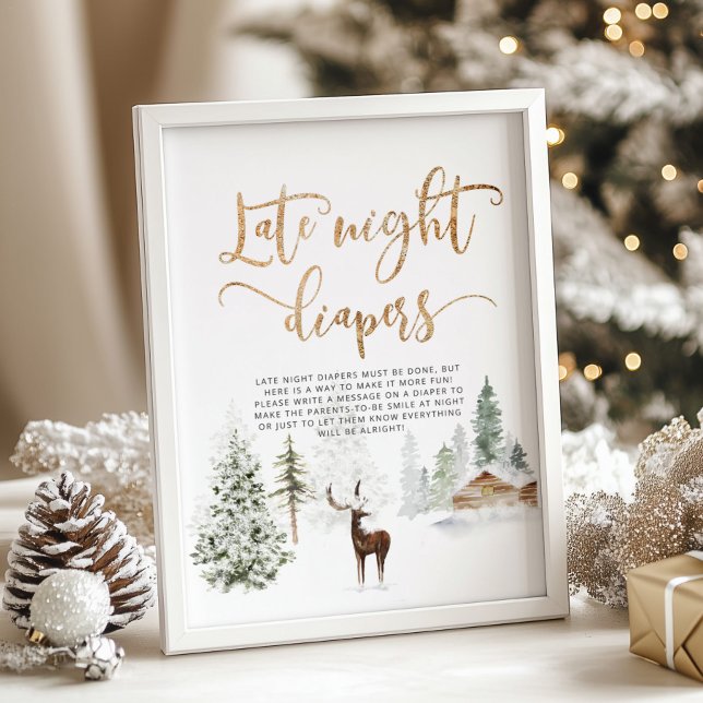 Poster Florestas de inverno fraldas noturnas tardias (Criador carregado)