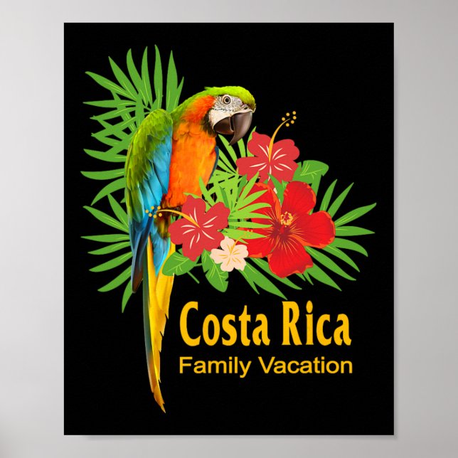 Poster Florestas Familiares da Costa Rica Flores Tropicai (Frente)