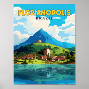 Poster Florianópolis Brasil - viagens vintage
