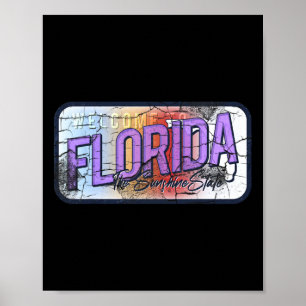 Poster Flórida Fl Summer Miami Vibes Beach Sunshine State