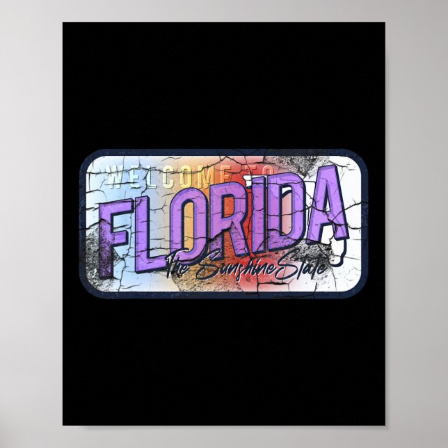 Poster Flórida Fl Summer Miami Vibes Beach Sunshine State (Frente)
