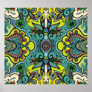 Poster Flórida geométrica, abstrato sem costura colorido