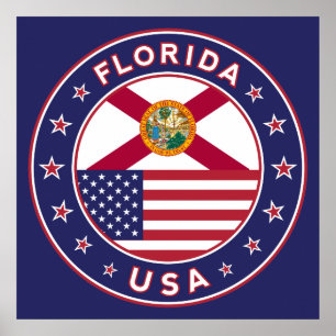 Poster Flórida, poster, tamanho médio, azul
