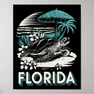 Poster Flórida - Praia da Flórida Surf Surfing Vintage Oc
