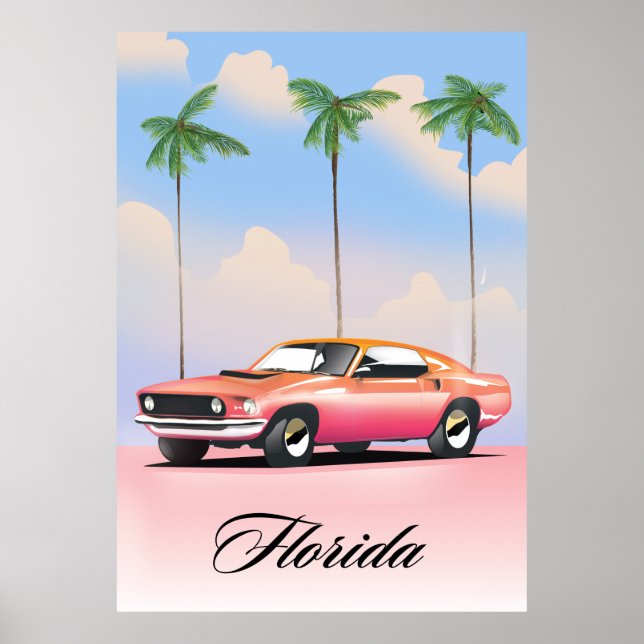 Poster Flórida Rosa Sunset (Frente)