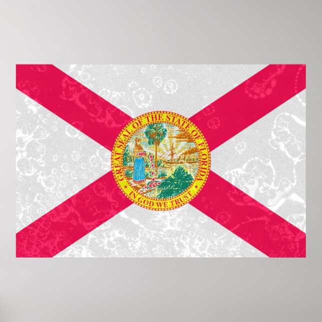 Poster Florida State Flag Grunge (Frente)