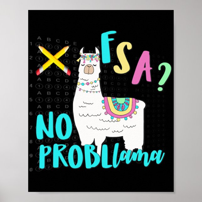 Poster Flórida State Test Day Llama For Students (Frente)