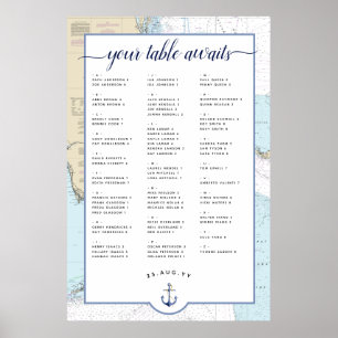 Poster #Florida sul #Wedding #Nautical da carta   do