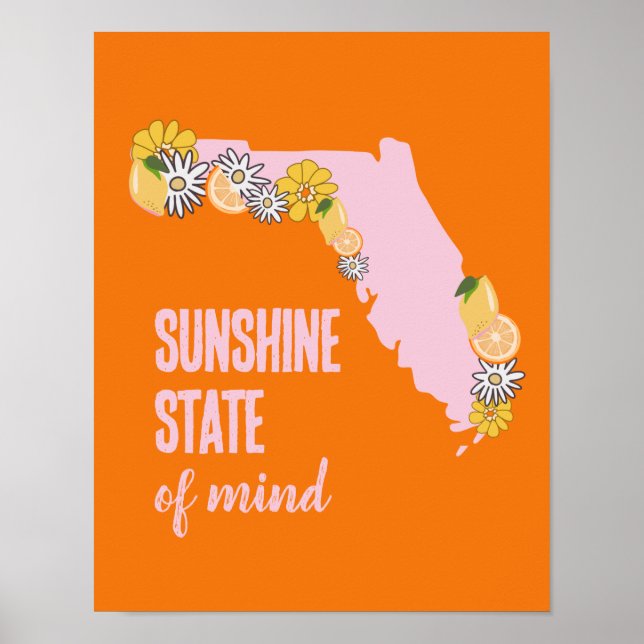 Poster Flórida Sunshine State of Mind (Frente)