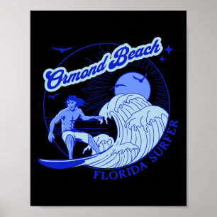 Poster Florida Surfista Ormond Beach Fl Praias de Surf