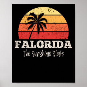 Poster Flórida Vintage Retrai Os EUA O Estado De Sol