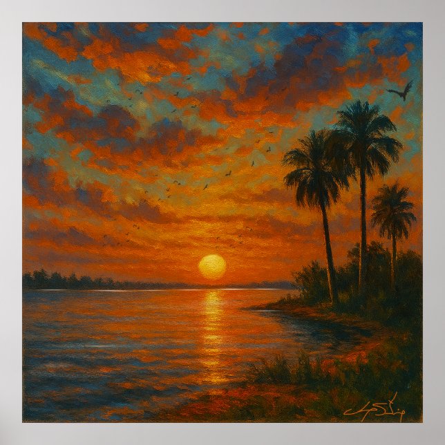 Poster Floridian Sunset Landscape (Frente)