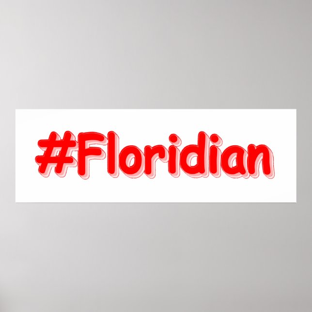 Poster "#Floridiano " Design bonito. Comprar Agora (Frente)