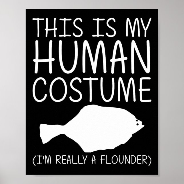 Poster Flounder Easy Halloween Comida Humana Peixe Di (Frente)