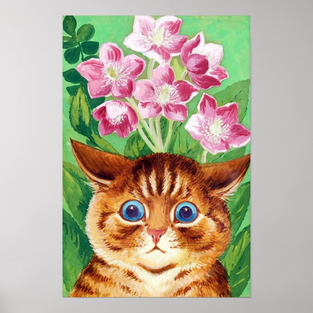 Poster Flower and Cat, Louis Wain (Frente)