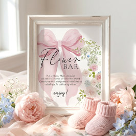 Poster Flower Bar Baby Shower Card Gifts Sign
