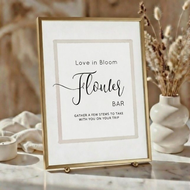 Poster FLOWER BAR for bridal showers.  (Criador carregado)