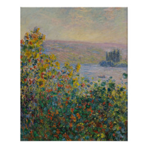 Pôster Flower Beds em Vétheuil - Claude Monet