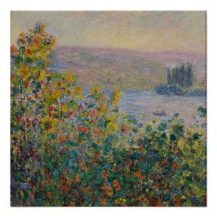 Pôster Flower Beds em Vétheuil - Claude Monet