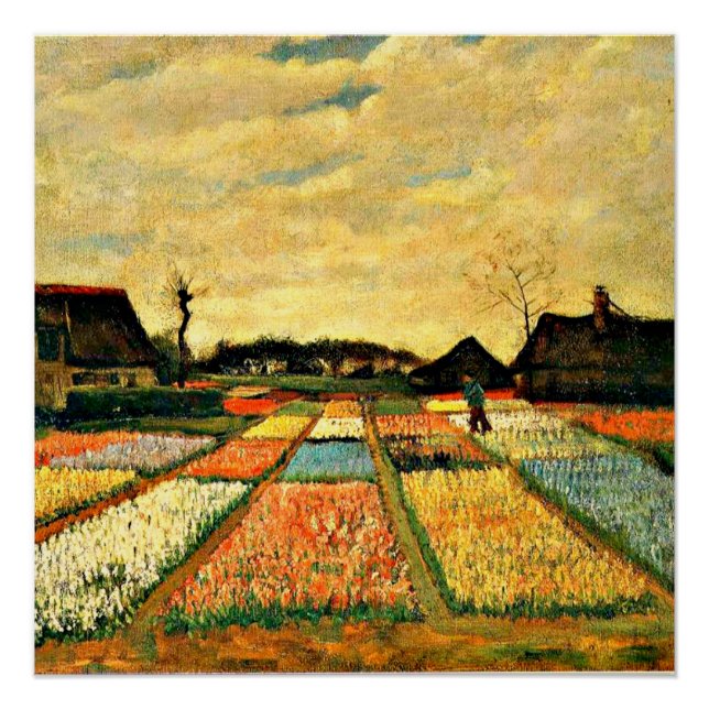 Pôster Flower Beds na Holanda, Poster de pintura fina (Frente)
