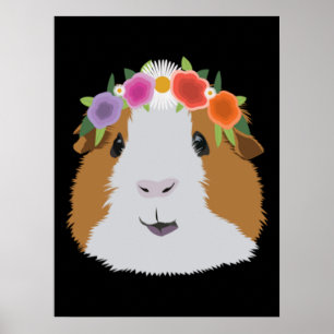 Poster Flower Crown Guinea Pig