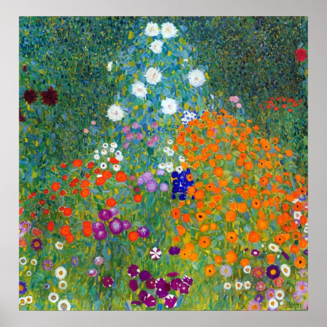 Pôster Flower Garden, Gustav Klimt (Frente)