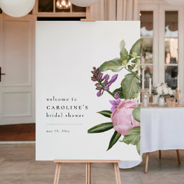 Poster Flower Garden Pink Bridal Shower Welcome Sign
