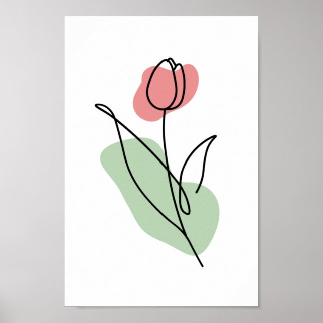 Poster Flower Line Art (Frente)