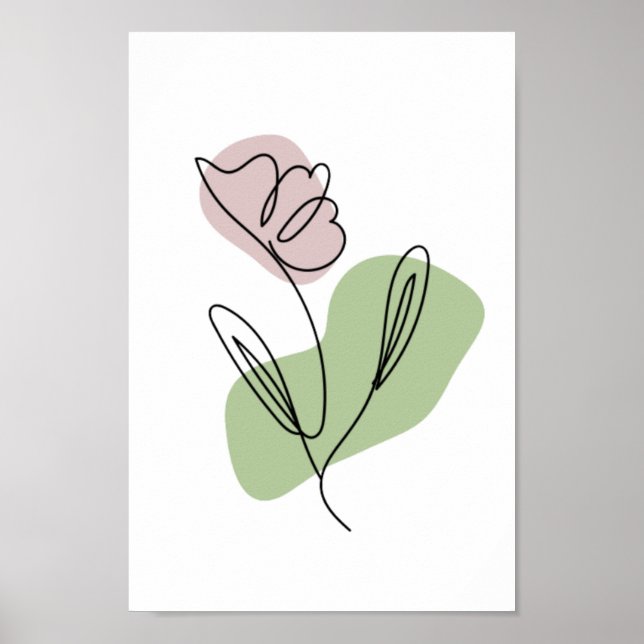 Poster Flower Line Art (Frente)