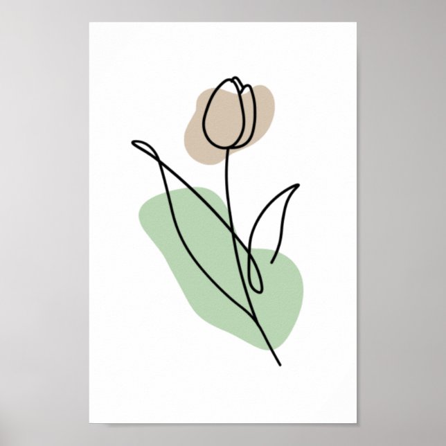 Poster Flower Line Art (Frente)