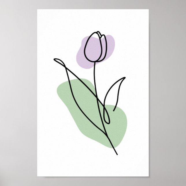Poster Flower Line Art (Frente)