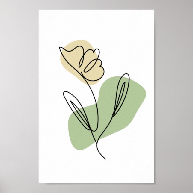 Poster Flower Line Art (Frente)