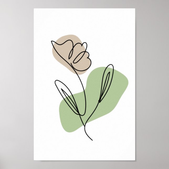 Poster Flower Line Art (Frente)
