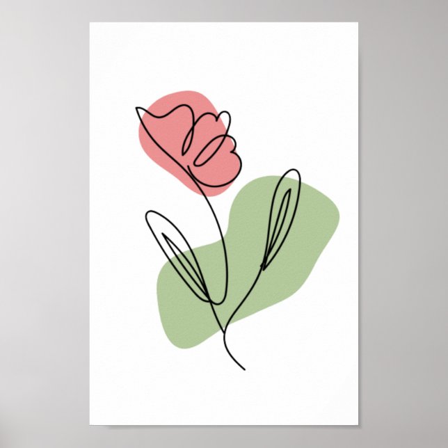 Poster Flower Line Art (Frente)
