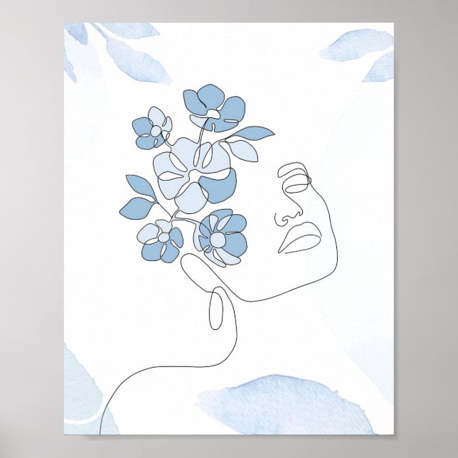 Poster Flower Lover | Retrato minimalista (Frente)