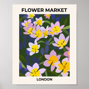 Poster Flower Market London Botanical
