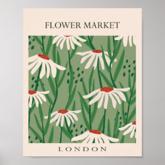 Poster Flower Market London - Flores de Abstrato